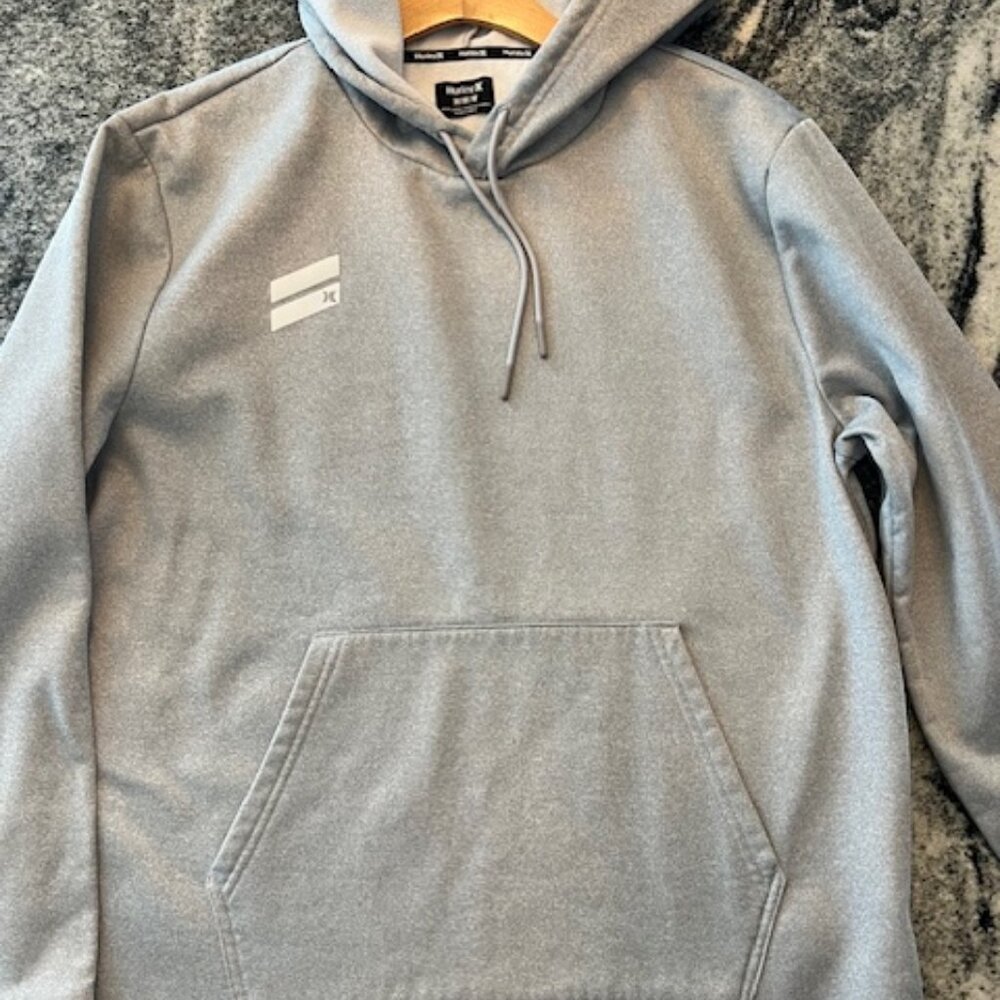Hurley Surf Exist Pullover Hoodie in‎ a light gray kangaroo pocket Mens Size Med
